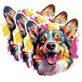 (3 Pack) Corgi Dog Decals - Laptop Decals - Colorful Dog Art - 3 Inches On Longest Side - Easy Peel & Apply - Made in USA - 3MCS0690