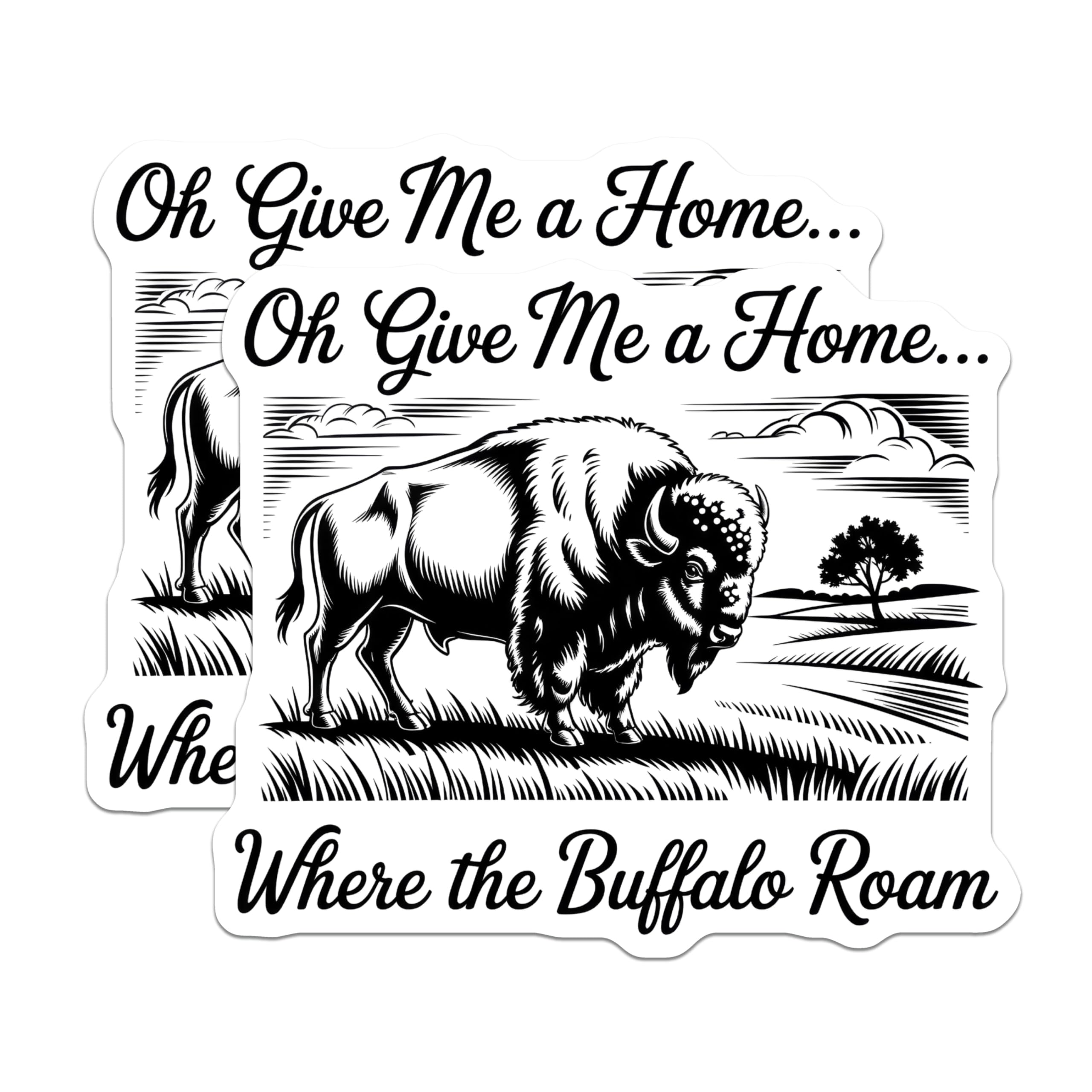 (2 Pack) Buffalo Roam Magnets - Wild Animal Decor - Nature Lover Gift - 5" On Longest Side - Premium Magnet - for Cars, Refrigerators, Toolboxes, Lockers - Made in USA - MAG17937