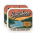 (2 Pack) Scottsboro Magnets - Unclaimed Baggage Center - Lost Luggage Capital Souvenir - 5" On Longest Side - Premium Magnet - for Cars, Refrigerators, Toolboxes, Lockers - Made in USA - MAG17545