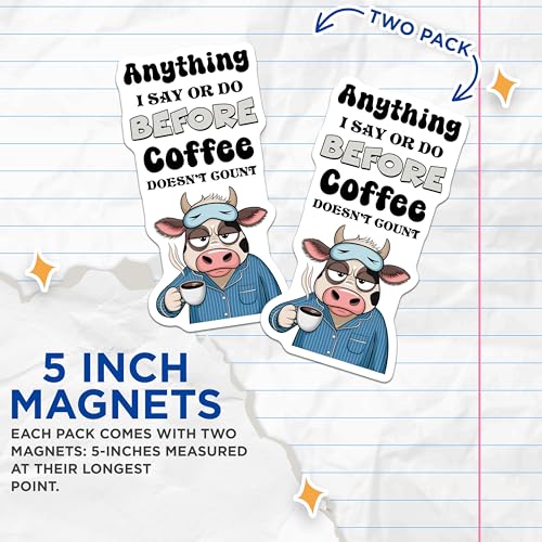 (2 Pack) Humorous Kitchen Decor Magnet - 5" On Longest Side - Sticks to Smooth Flat Surfaces - Made in USA - MAG9809
