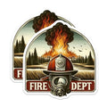 (2 Pack) Fire Dept Magnets - Firefighter Helmets - Firefighter Gifts - Fire Department Decor - 5" On Longest Side - for Cars, Fridges, Toolboxes - Made in USA - MAG7052