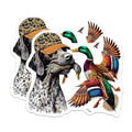 (2 Pack) Hunting Dog Stickers - Mallard Duck Stickers - Wildlife Art Stickers - Outdoors Enthusiast Stickers - 5" On Longest Side - Sticks to Smooth Flat Surfaces - Made in USA - BMCS4833