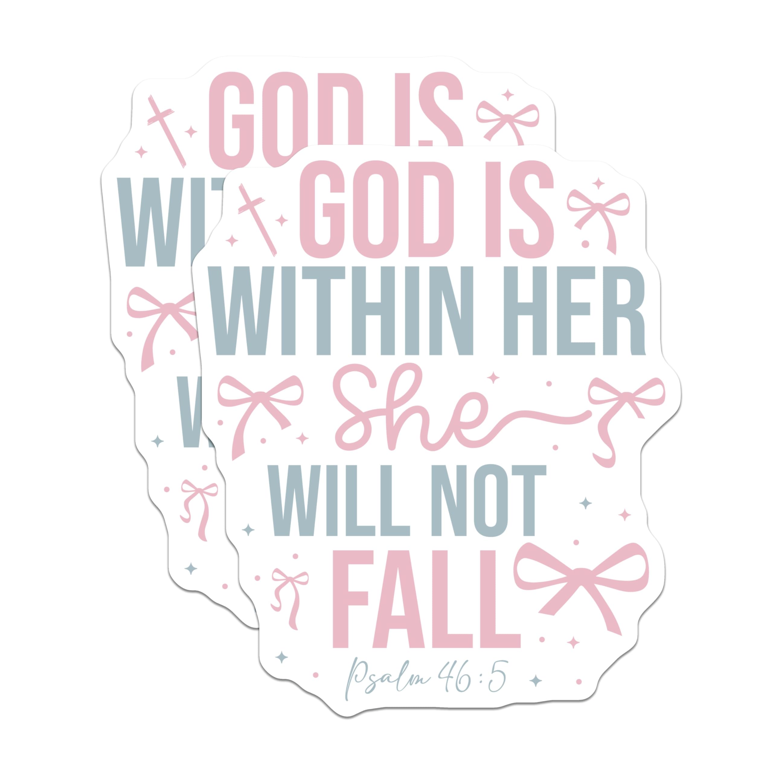 (2 Pack) God is Within Her She Will Not Fall Magnets - Inspirational Christian Magnets - Psalm 46:5 Faith Based Decor - 5 Inches On Longest Side - Thick Durable Magnet - Made in USA - MAG26444