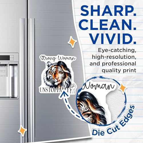 (2 Pack) Strong Woman Magnets Magnets - Unstoppable Motivational Magnet - Bold Strength Art - 5" On Longest Side - Made in USA - Sticks to Refrigerators & Metal Surfaces - MAG9245