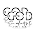 (2 Pack) God is Within Her Magnets - Psalm 46 5 Bible Verse - Inspirational Christian Decor for Women - 5 Inches On Longest Side - Thick Durable Magnet - Made in USA - MAG30791