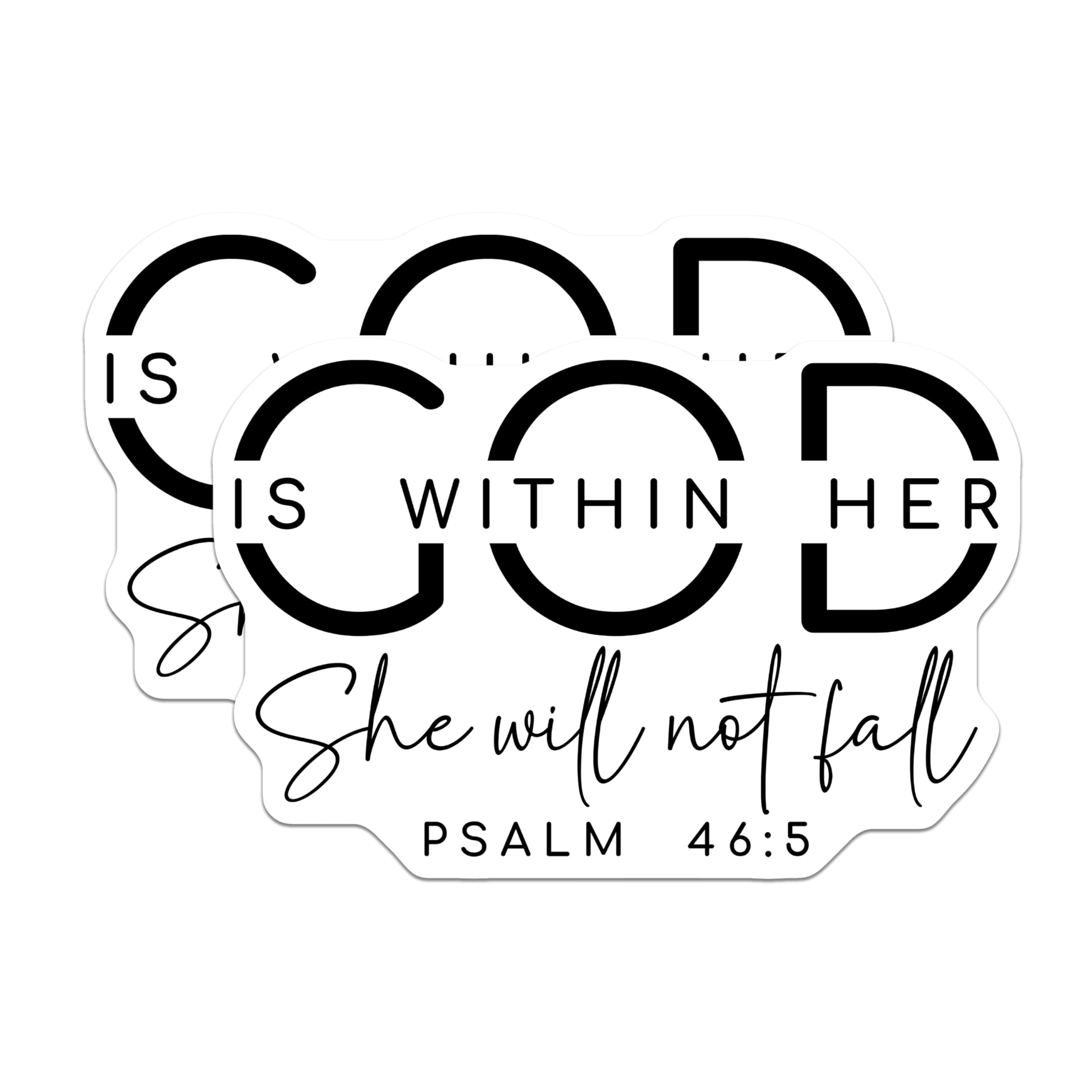 (2 Pack) God is Within Her Magnets - Psalm 46 5 Bible Verse - Inspirational Christian Decor for Women - 5 Inches On Longest Side - Thick Durable Magnet - Made in USA - MAG30791