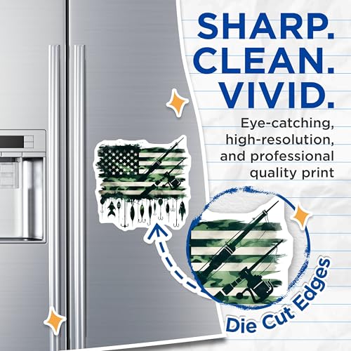 (2 Pack) Fishing Enthusiast Magnet - Outdoor Decor - Patriotic Decor - 5" On Longest Side - Sticks to Smooth Flat Surfaces - Made in USA - MAG10164