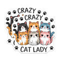 (2 Pack) Crazy Cat Lady Magnets - Six Adorable Feline Companions - Cat Mom Refrigerator Decor - Cute Pet Owner Display - 5 Inches On Longest Side - Thick Durable Magnet - Made in USA - MAG20819