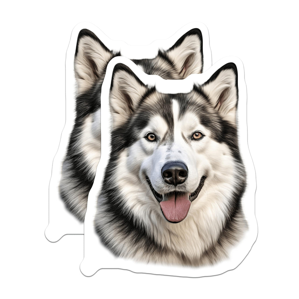 (2 Pack) Siberian Husky Dog Magnets - Alaskan Malamute Decor - Happy Pet Parent Kitchen - 5 Inches On Longest Side - Thick Durable Magnet - Made in USA - MAG28130
