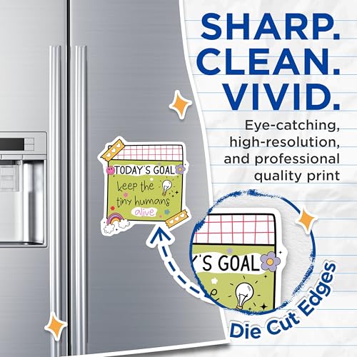 (2 Pack) Today's Goal Magnets - Inspirational Quote - Cute Magnet for Office - Motivational Refrigerator Magnets - 5" On Longest Side - for Cars, Fridges, Toolboxes - Made in USA - MAG4436