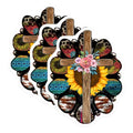 (3 Pack) Sunflower Cross Decals - Western Floral - Christian Laptop Decal - 3 Inches On Longest Side - Easy Peel & Apply - Made in USA - 3MCS4791