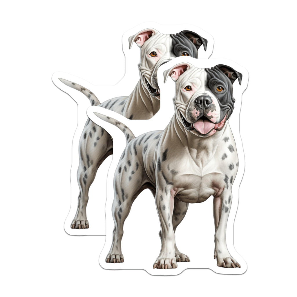 (2 Pack) Pitbull Dog Magnets - Realistic Pitbull Art - Black White Dog Lover Vehicle Magnets - Pet Refrigerator Decor - 5 Inches On Longest Side - Thick Durable Magnet - Made in USA - MAG30011