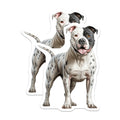 (2 Pack) Pitbull Dog Magnets - Realistic Pitbull Art - Black White Dog Lover Vehicle Magnets - Pet Refrigerator Decor - 5 Inches On Longest Side - Thick Durable Magnet - Made in USA - MAG30011