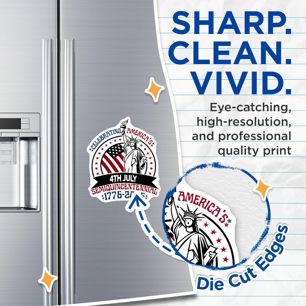 (2 Pack) 4th of July Magnets - Statue of Liberty Semiquincentennial - 1776 to 2026 Celebration - 5 Inches On Longest Side - Thick Durable Magnet - Made in USA - MAG29524