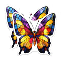 (2 Pack) Stained Glass Butterfly Magnets - Vibrant Fridge Decor - Artistic Locker Accessory for Home - 5 Inches On Longest Side - Thick Durable Magnet - Made in USA - MAG27325