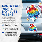 (2 Pack) Parrot Magnets - Colorful Bird Magnets - Tropical Animal Magnet - 5" On Longest Side - for Cars, Fridges, Toolboxes - Made in USA - MAG4522