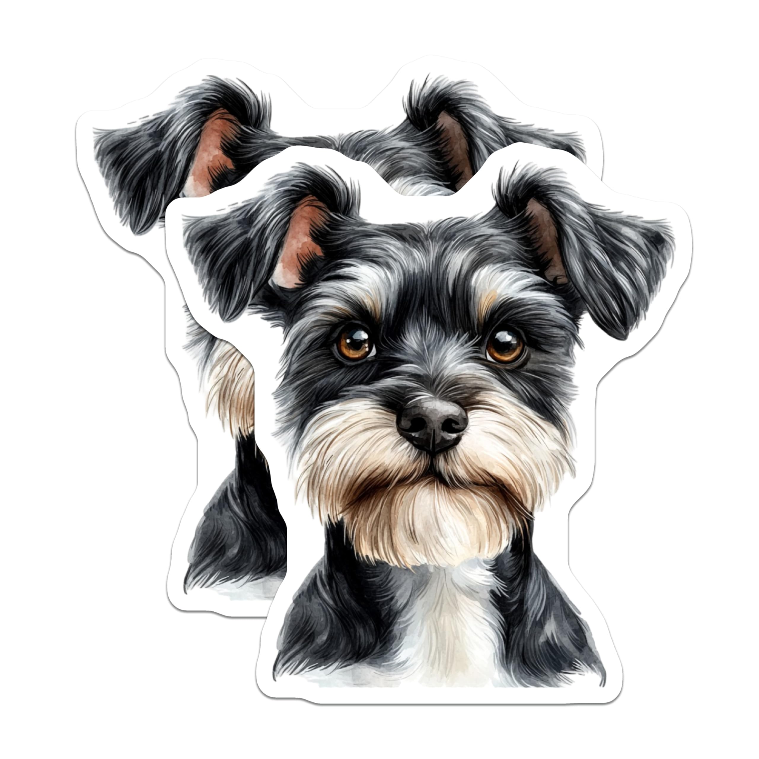 (2 Pack) Schnauzer Dog Magnets - Pet Lover Gift - Fridge Locker Decoration - 5" On Longest Side - Premium Magnet - for Cars, Refrigerators, Toolboxes, Lockers - Made in USA - MAG14032