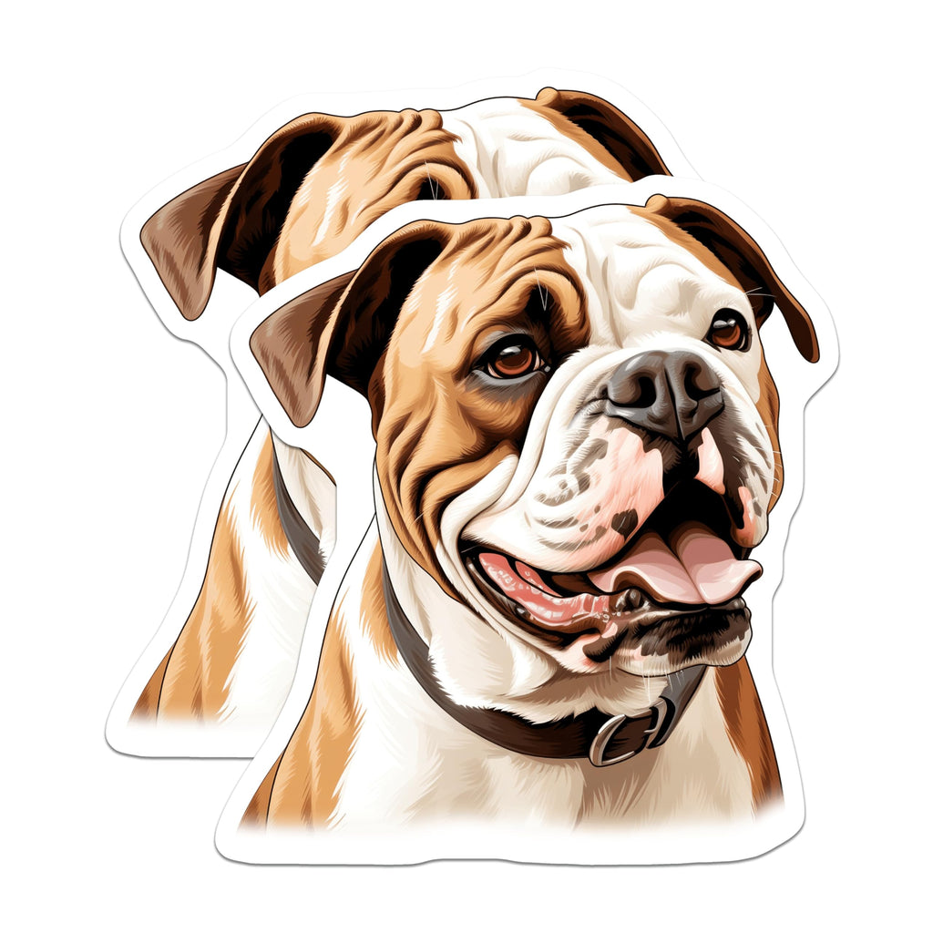 (2 Pack) American Bulldog Magnets - Dog Lover Decor - Pet Parent Refrigerator Accessories - Breed Enthusiast Items - 5 Inches On Longest Side - Thick Durable Magnet - Made in USA - MAG30454