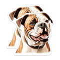(2 Pack) American Bulldog Magnets - Dog Lover Decor - Pet Parent Refrigerator Accessories - Breed Enthusiast Items - 5 Inches On Longest Side - Thick Durable Magnet - Made in USA - MAG30454