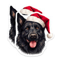 (2 Pack) Christmas Dog Magnets - Santa Hat German Shepherd - Holiday Pet Owner Canine Decor - 5 Inches On Longest Side - Thick Durable Magnet - Made in USA - MAG26606