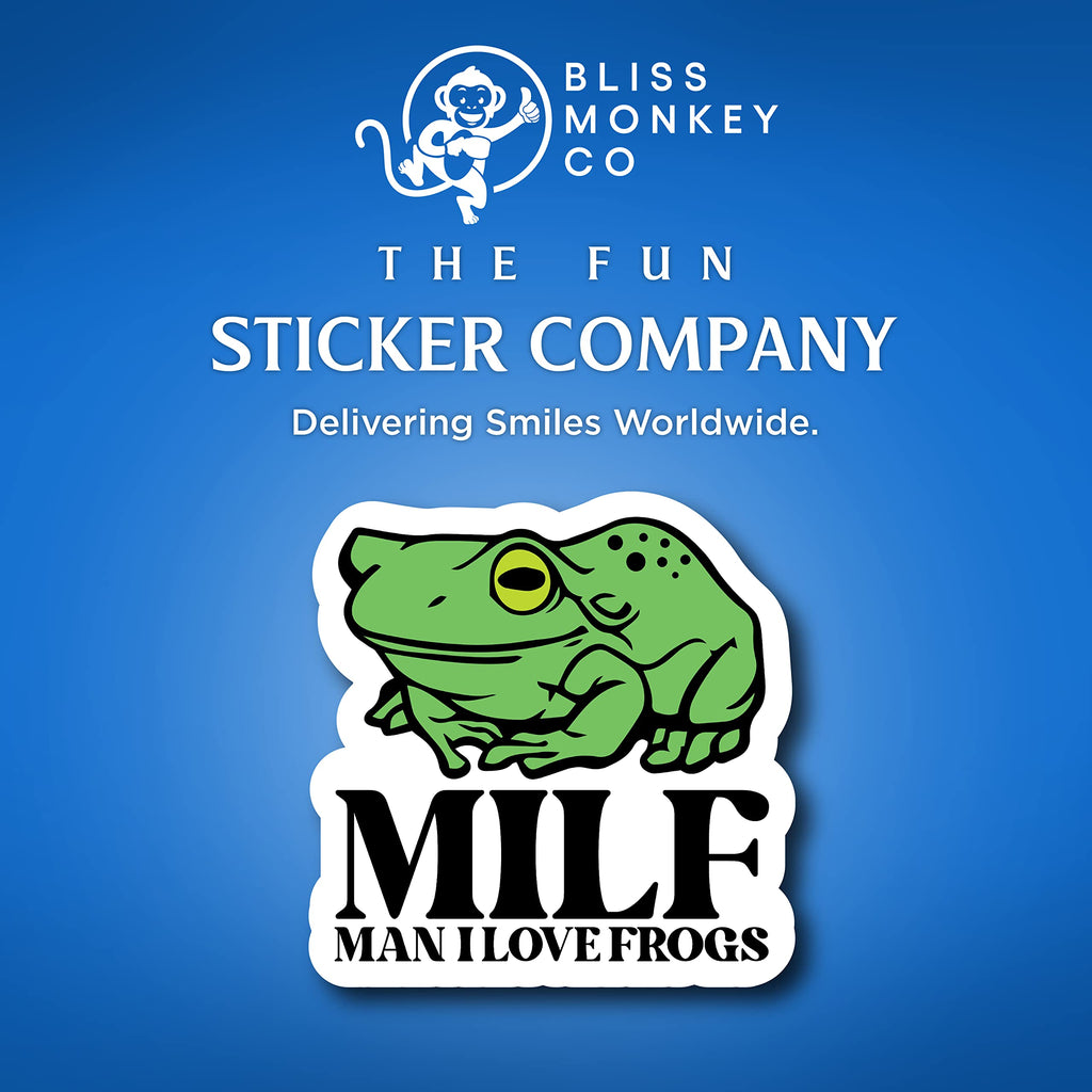 (3 Pack) Man I Love Frogs - Funny Frog Lover Bumper Sticker - 4x4 inch Vinyl Sticker - Printed in USA