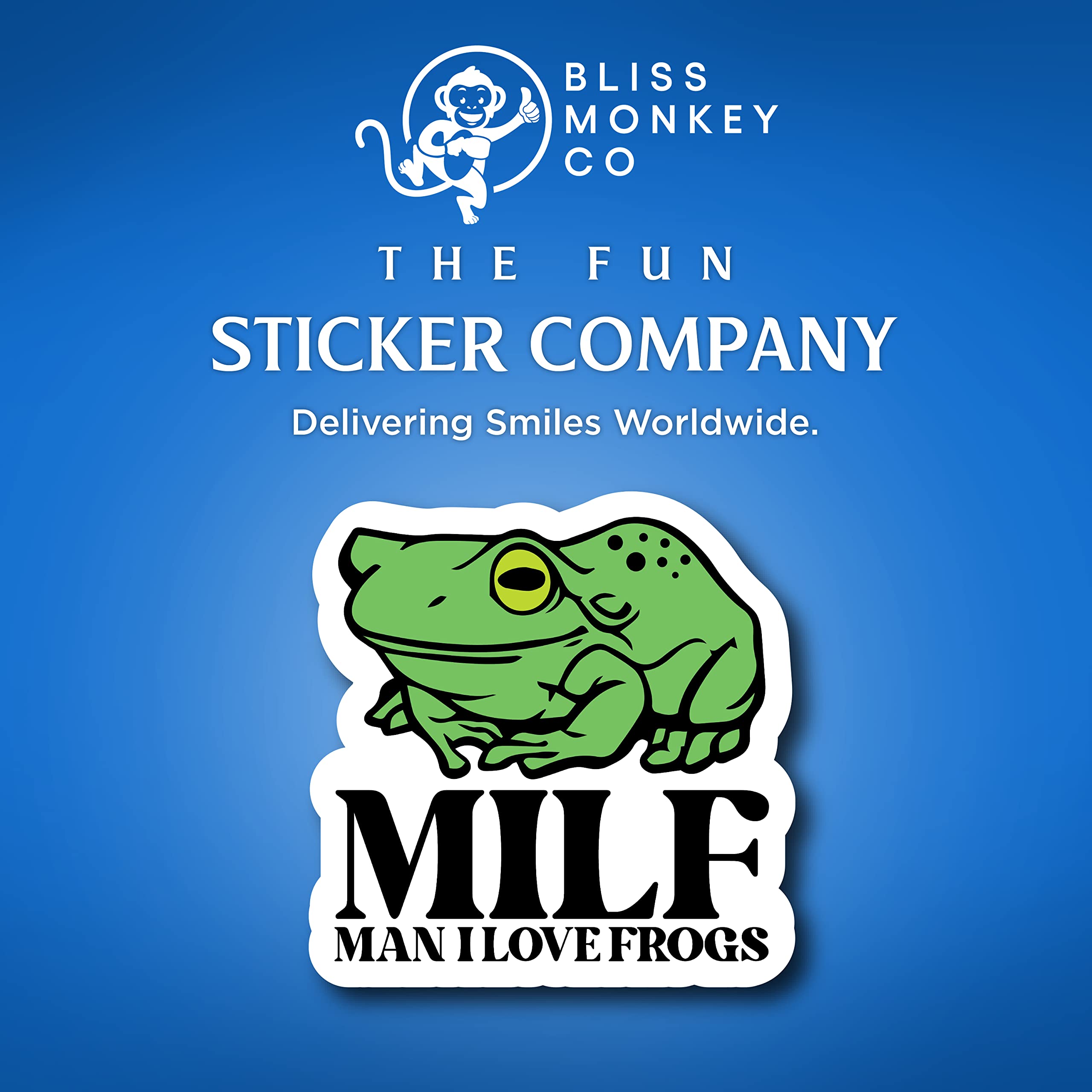 (3 Pack) Man I Love Frogs - Funny Frog Lover Bumper Sticker - 4x4 inch Vinyl Sticker - Printed in USA