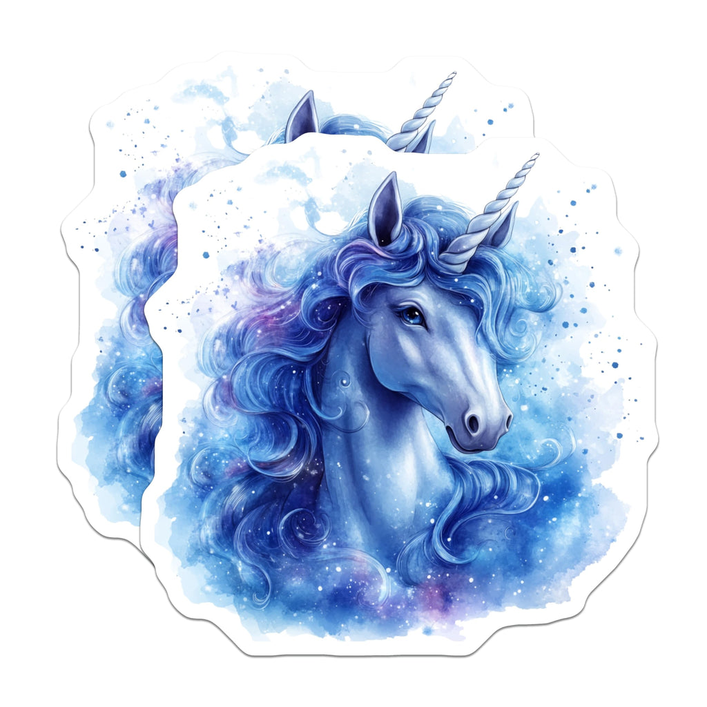 (2 Pack) Blue Unicorn Magnets - Fantasy Horse Art - Mystical Aesthetic Decor - 5 Inches On Longest Side - Thick Durable Magnet - Made in USA - MAG29698