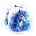 (2 Pack) Blue Unicorn Magnets - Fantasy Horse Art - Mystical Aesthetic Decor - 5 Inches On Longest Side - Thick Durable Magnet - Made in USA - MAG29698