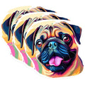 (3 Pack) Pug Decals - Colorful Dog Decals - Laptop Decal - 3 Inches On Longest Side - Easy Peel & Apply - Made in USA - 3MCS0801