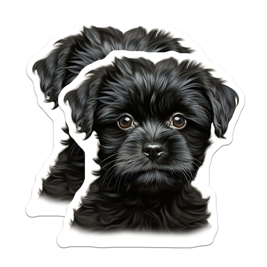 (2 Pack) Black Puppy Magnets - Dog Lover Decor - Pet Parent Kitchen Art - 5 Inches On Longest Side - Thick Durable Magnet - Made in USA - MAG25378