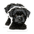 (2 Pack) Black Puppy Magnets - Dog Lover Decor - Pet Parent Kitchen Art - 5 Inches On Longest Side - Thick Durable Magnet - Made in USA - MAG25378