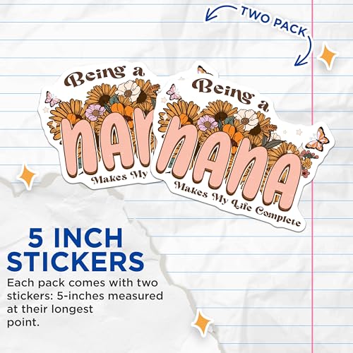 (2 Pack) Being A a Makes My Life Complete Stickers - Floral a Stickers - a Quote Stickers - 5" On Longest Side - Sticks to Smooth Flat Surfaces - Made in USA - BMCS7226
