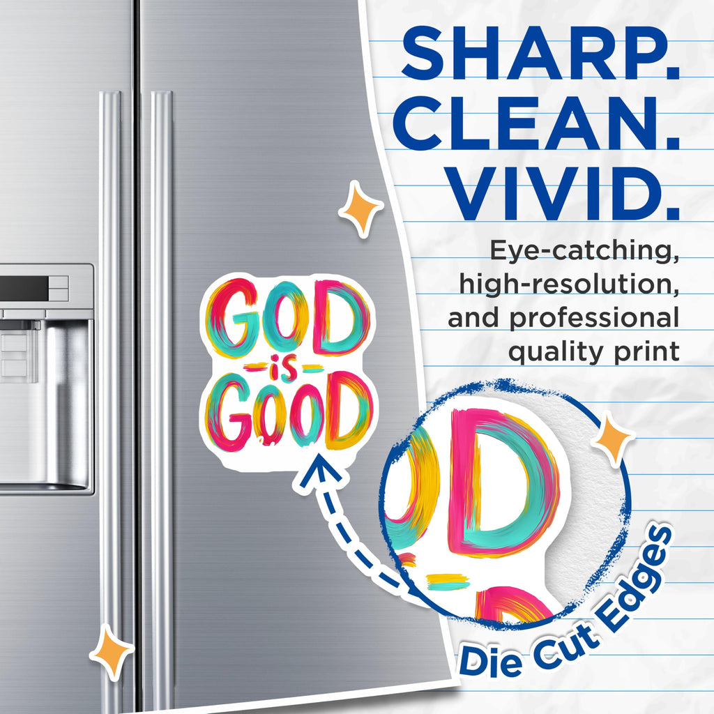 (2 Pack) God is Good Magnets - Christian Faith Decor - Inspirational Refrigerator Art - Religious Message Magnets - 5 Inches On Longest Side - Thick Durable Magnet - Made in USA - MAG28551