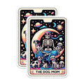 (2 Pack) The Dog Mom Skeleton Stickers - Cute Skeleton with Dogs Stickers - Fun Dog Lover Stickers for Phone Laptop - 5" On Longest Side - Sticks to Smooth Flat Surfaces - Made in USA - BMCS5577