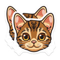(2 Pack) Cute Cat Face Magnets - Kawaii Kitten Decor - Animal Lover Refrigerator Magnet - Pet Parent Locker Art - 5 Inches On Longest Side - Thick Durable Magnet - Made in USA - MAG37220