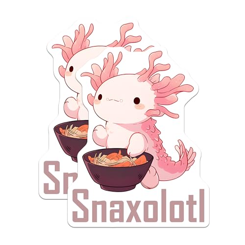 (2 Pack) Cute Axolotl Magnets - Cartoon Axolotl Art - Fun Kitchen Decor - Adorable Fridge Accessories - 5" On Longest Side - for Cars, Fridges, Toolboxes - Made in USA - MAG7779
