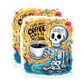 (2 Pack) I Like My Coffee Black As My Soul Magnets - Funny Skeleton Art - Coffee Lover's ation - 5" On Longest Side - for Cars, Fridges, Toolboxes - Made in USA - MAG3737