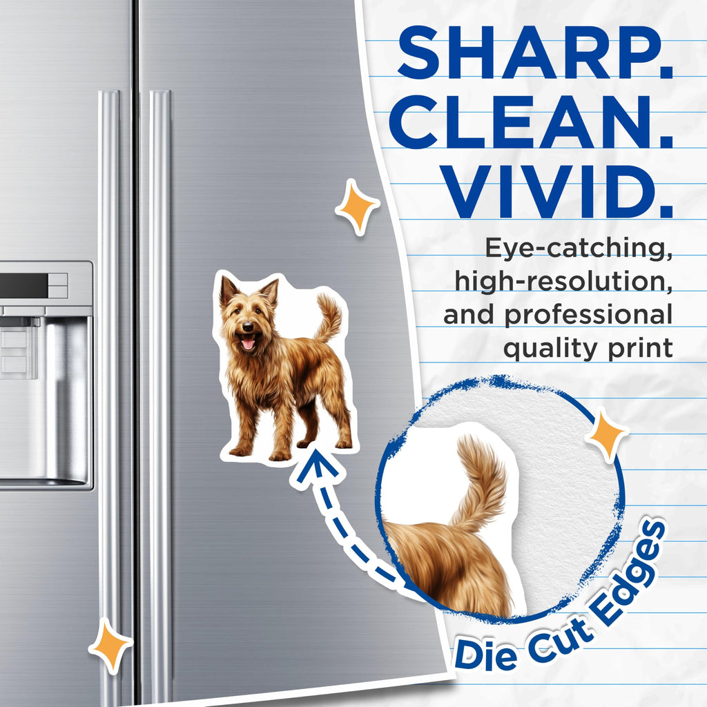 (2 Pack) Happy Shaggy Dog Magnets - Smiling Wire Haired Canine - Pet Lover Refrigerator Decor - Dog Mom Dad Accent - 5 Inches On Longest Side - Thick Durable Magnet - Made in USA - MAG26765