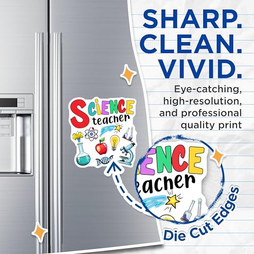 (2 Pack) Science Teacher Magnets - Classroom Decor - 5" On Longest Side - for Cars, Fridges, Toolboxes - Made in USA - MAG7836