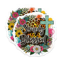 (2 Pack) Simply Blessed Magnets - Christian Fridge Decor - Faith Based Home Accents - 5" On Longest Side - Premium Magnet - for Cars, Refrigerators, Toolboxes, Lockers - Made in USA - MAG15180