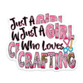 (2 Pack) Crafting Lover Magnets - Just A Girl Who Loves Crafting - Pink Leopard Print Crafter Decor - 5 Inches On Longest Side - Thick Durable Magnet - Made in USA - MAG19097