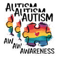 (3 Pack) Autism Awareness Decals - Puzzle Piece Decal - Heart Decal - 3 Inches On Longest Side - Easy Peel & Apply - Made in USA - 3MCS0056