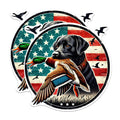 (2 Pack) Dog with Duck Magnets - Hunting Dog Magnets - Lab Hunting Dog Magnets - 5 Inches On Longest Side - Premium Magnet - for Cars, Refrigerators, Toolboxes - Made in USA - MAG2098