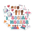 (2 Pack) Social Worker Magnets - MSW Graduation Appreciation - Mental Health Advocate Decor - Retro Professional Item - 5 Inches On Longest Side - Thick Durable Magnet - Made in USA - MAG39426