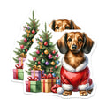 (2 Pack) Christmas Dachshund Magnets - Santa Dog Holiday Decor - Wiener Dog Lover Refrigerator Magnets - 5 Inches On Longest Side - Thick Durable Magnet - Made in USA - MAG26552