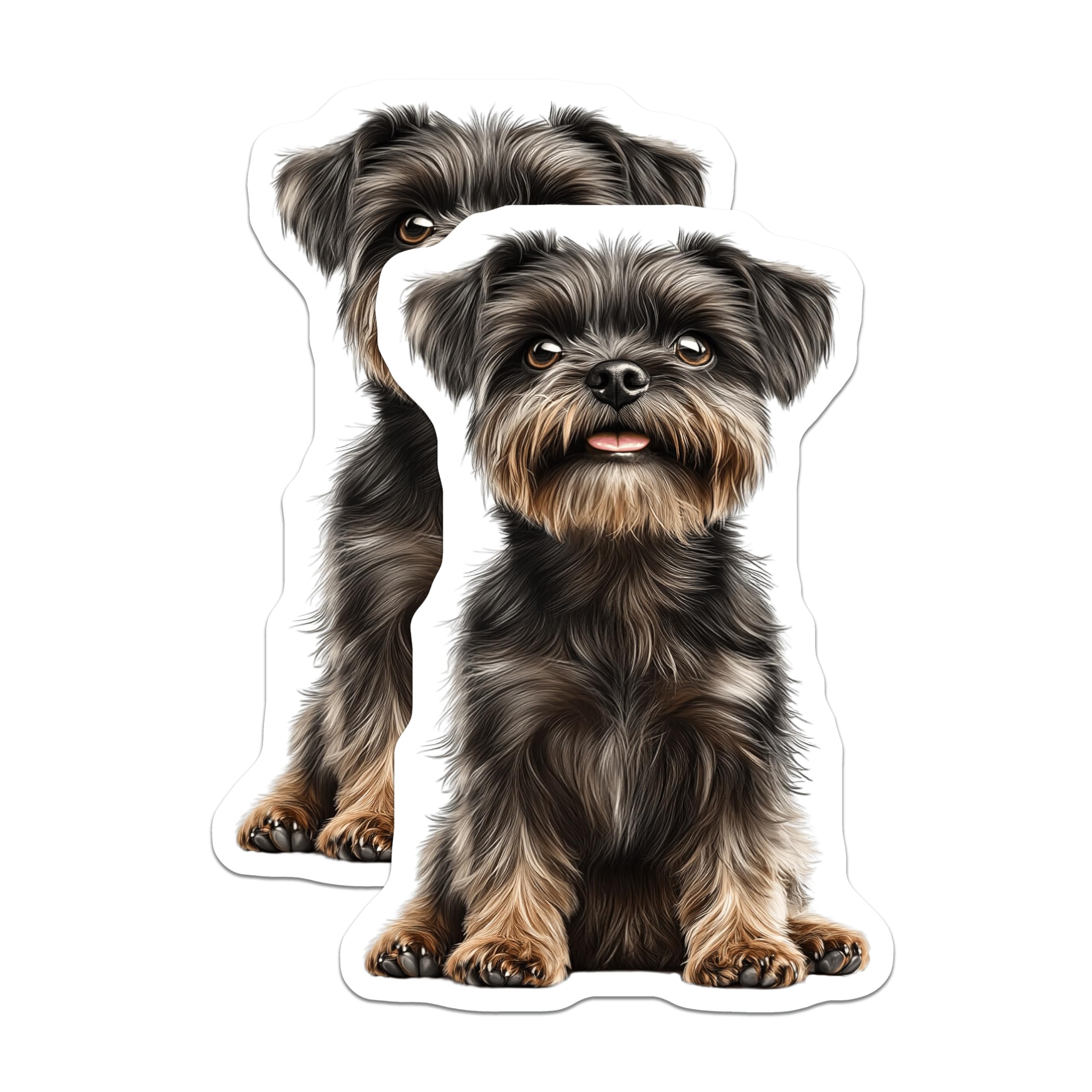 (2 Pack) Cute Scruffy Dog Magnets - Adorable Terrier Puppy Decor - Pet Lover Refrigerator Accent - 5 Inches On Longest Side - Thick Durable Magnet - Made in USA - MAG27494