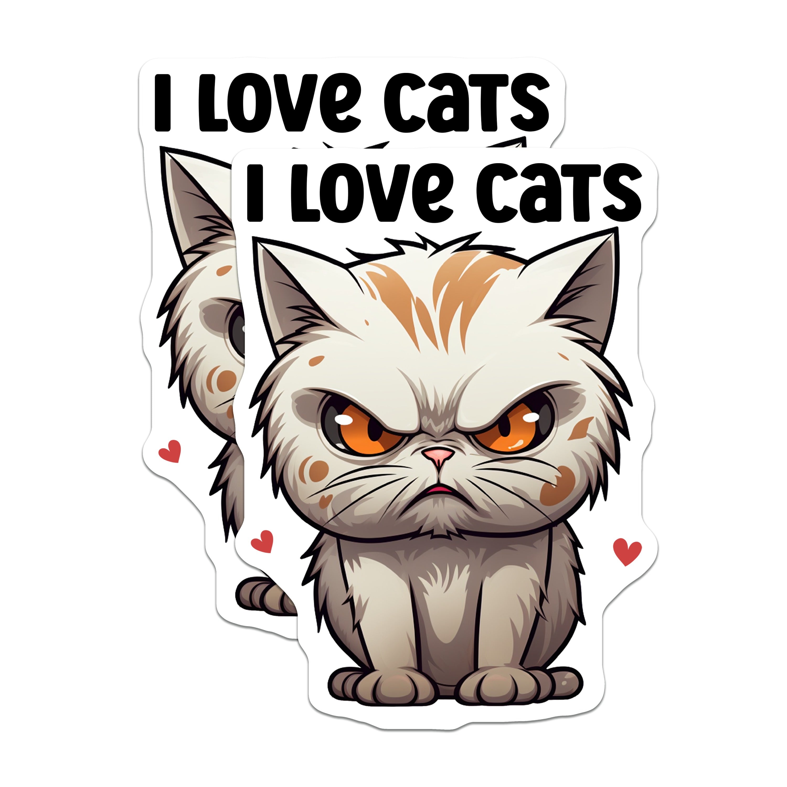 (2 Pack) Grumpy Cat Magnets - Funny Cat Lover Refrigerator Decor - Sarcastic Feline Kitchen Accessory - 5 Inches On Longest Side - Thick Durable Magnet - Made in USA - MAG38560