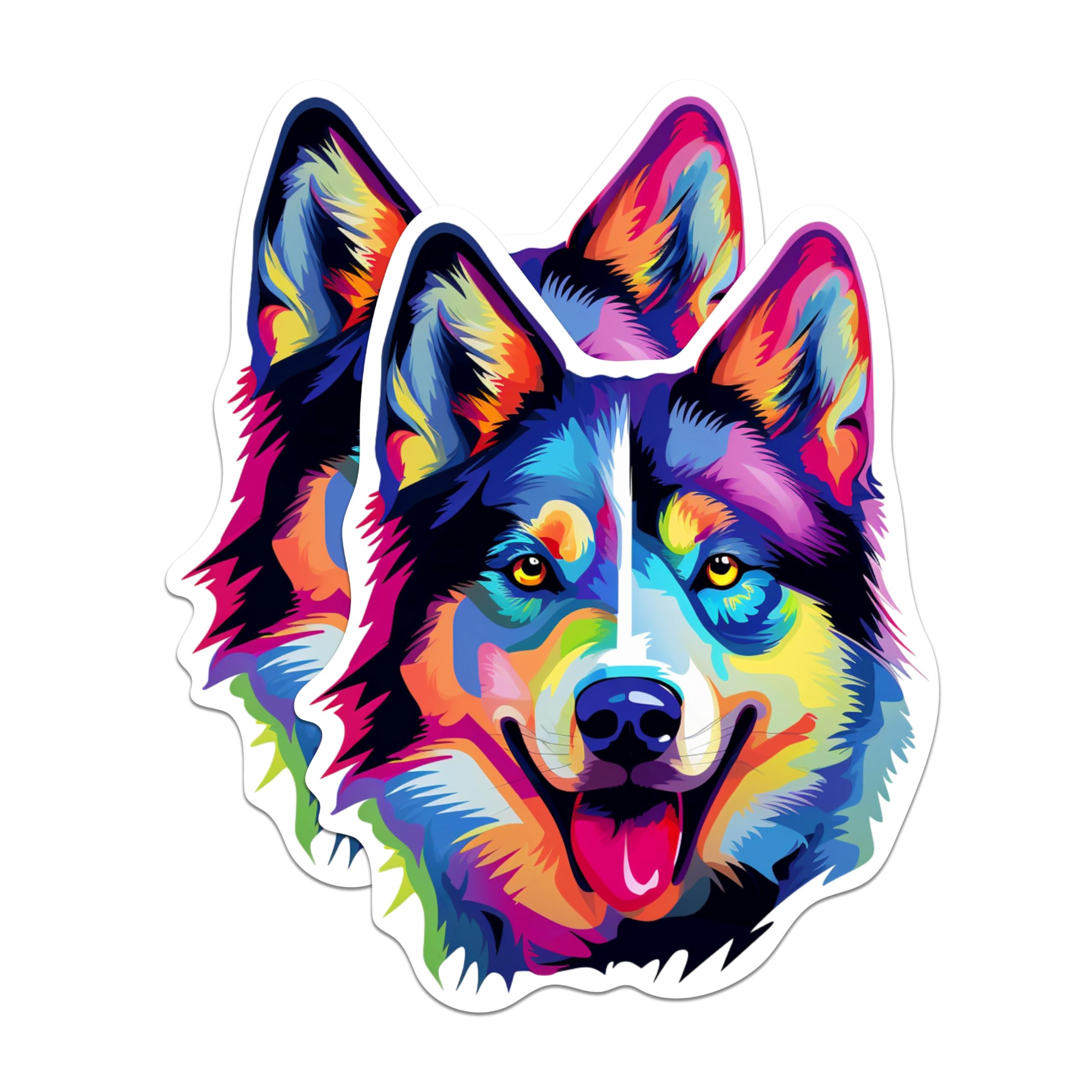 (2 Pack) Siberian Husky Dog Breed Magnets - 5 Inches On Longest Side - Choose from Over 100 Dog Breeds - for Cars, Refrigerators, Toolboxes - Made in USA - MAG1960