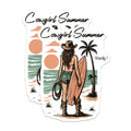 (2 Pack) Cowgirl Summer Magnets - Beachy Western Decor - Surf Girl Howdy Vibe - 5 Inches On Longest Side - Thick Durable Magnet - Made in USA - MAG36695