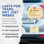 (2 Pack) Be Proud Magnets - Inspirational Quote - Motivational Sign Magnet - Positive Thinking Magnet - 5" On Longest Side - for Cars, Fridges, Toolboxes - Made in USA - MAG4434